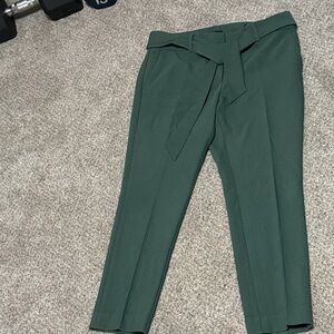 LOFT Marissa Green Pants with Tie belt
